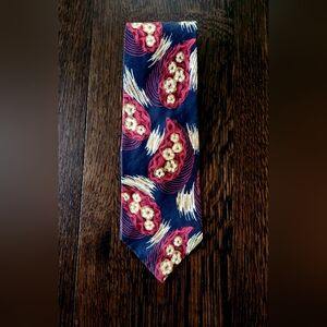 Vintage 👔 Christian Dior Necktie Blue Maroon Silk Floral EUC $22